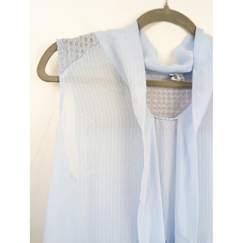 Sheer Fairy Peplum Sleeveless Top Sz M Pastel Blue Coquette Romantic Fairy Twee - Picture 3 of 10